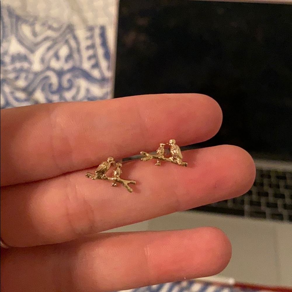 Birds on a branch. earrings banana republic